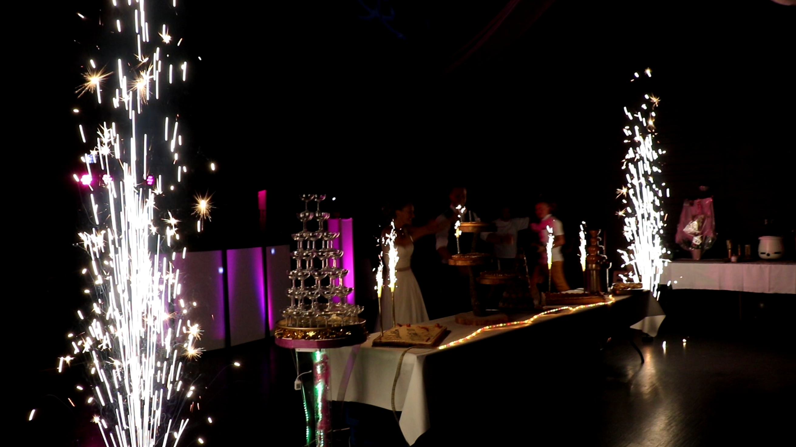 Gerbes d'étincelles froides dj